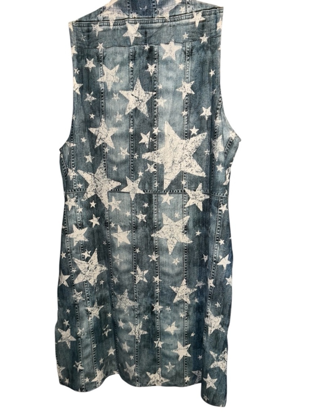 Origami Medium Sequin Star Denim and Lace Long Tunic - Picture 2 of 12